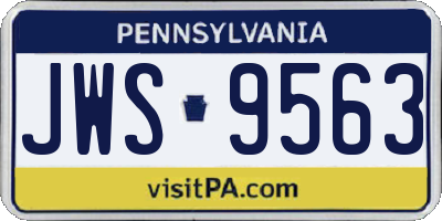 PA license plate JWS9563