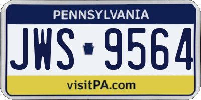 PA license plate JWS9564