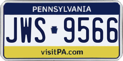 PA license plate JWS9566