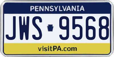 PA license plate JWS9568