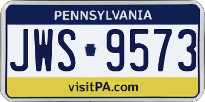 PA license plate JWS9573