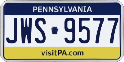 PA license plate JWS9577