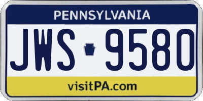 PA license plate JWS9580