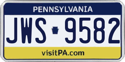 PA license plate JWS9582