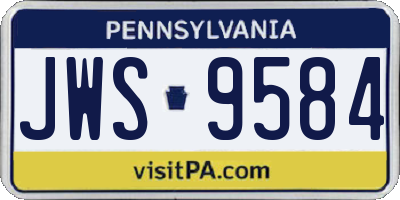 PA license plate JWS9584