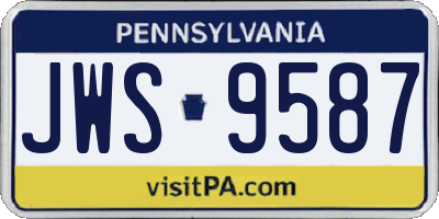 PA license plate JWS9587