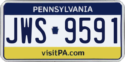 PA license plate JWS9591