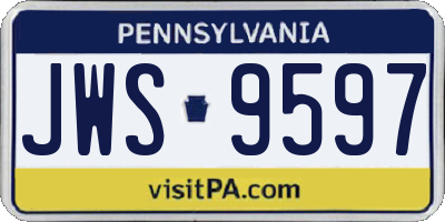 PA license plate JWS9597