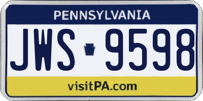 PA license plate JWS9598