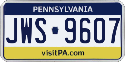 PA license plate JWS9607
