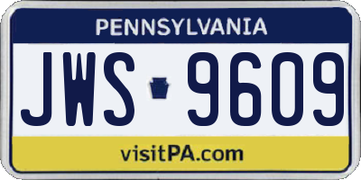 PA license plate JWS9609