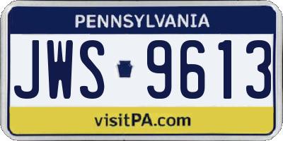 PA license plate JWS9613