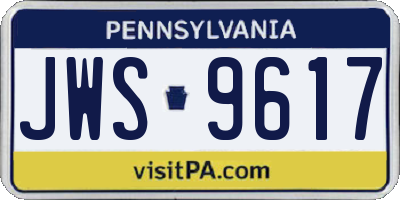 PA license plate JWS9617