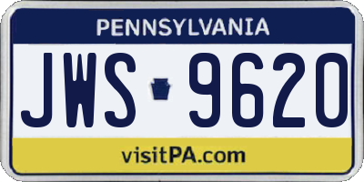 PA license plate JWS9620