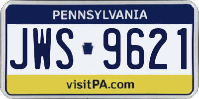 PA license plate JWS9621