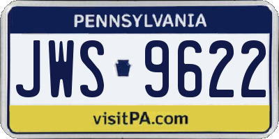 PA license plate JWS9622
