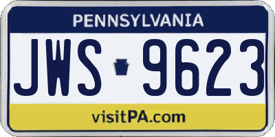PA license plate JWS9623