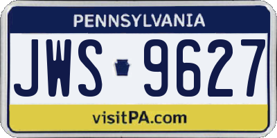 PA license plate JWS9627