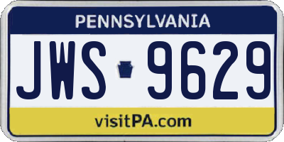 PA license plate JWS9629