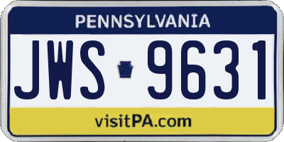PA license plate JWS9631