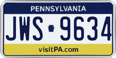 PA license plate JWS9634