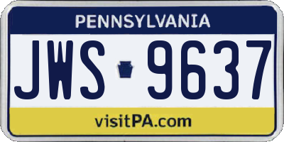 PA license plate JWS9637
