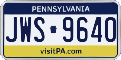 PA license plate JWS9640