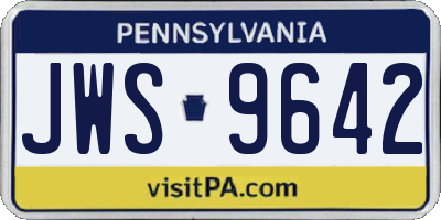 PA license plate JWS9642