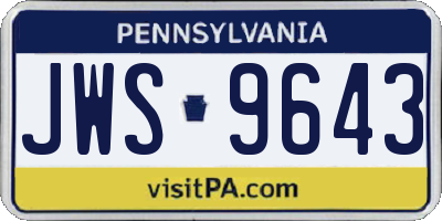 PA license plate JWS9643