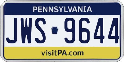 PA license plate JWS9644