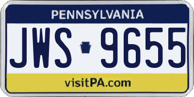 PA license plate JWS9655