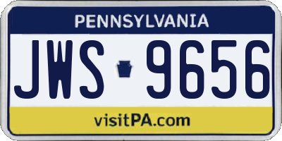 PA license plate JWS9656