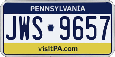 PA license plate JWS9657