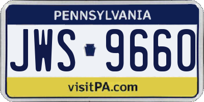 PA license plate JWS9660