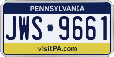 PA license plate JWS9661
