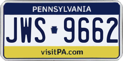 PA license plate JWS9662