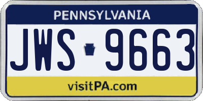 PA license plate JWS9663