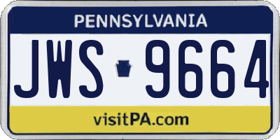 PA license plate JWS9664