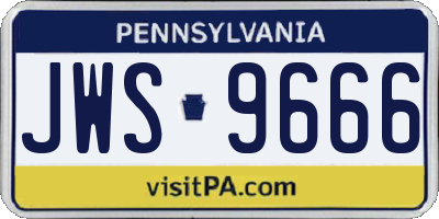PA license plate JWS9666