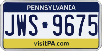PA license plate JWS9675