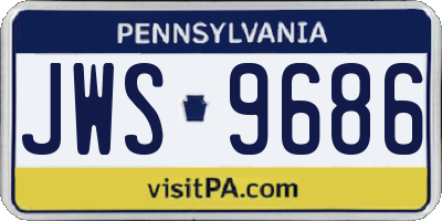 PA license plate JWS9686