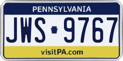 PA license plate JWS9767