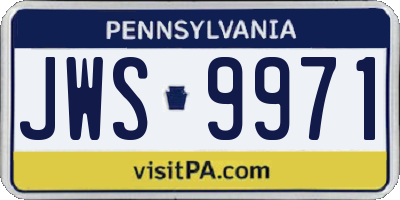 PA license plate JWS9971