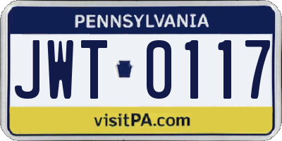 PA license plate JWT0117