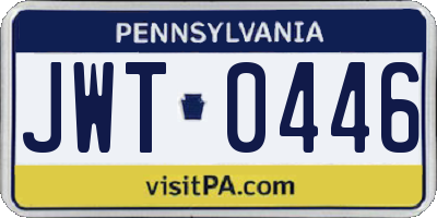 PA license plate JWT0446