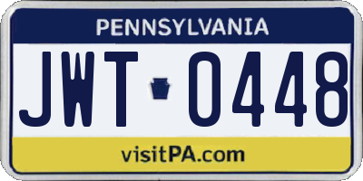 PA license plate JWT0448