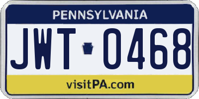 PA license plate JWT0468