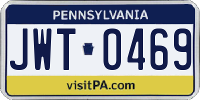 PA license plate JWT0469
