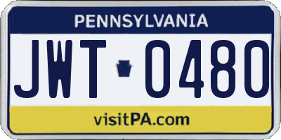 PA license plate JWT0480