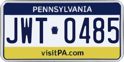 PA license plate JWT0485